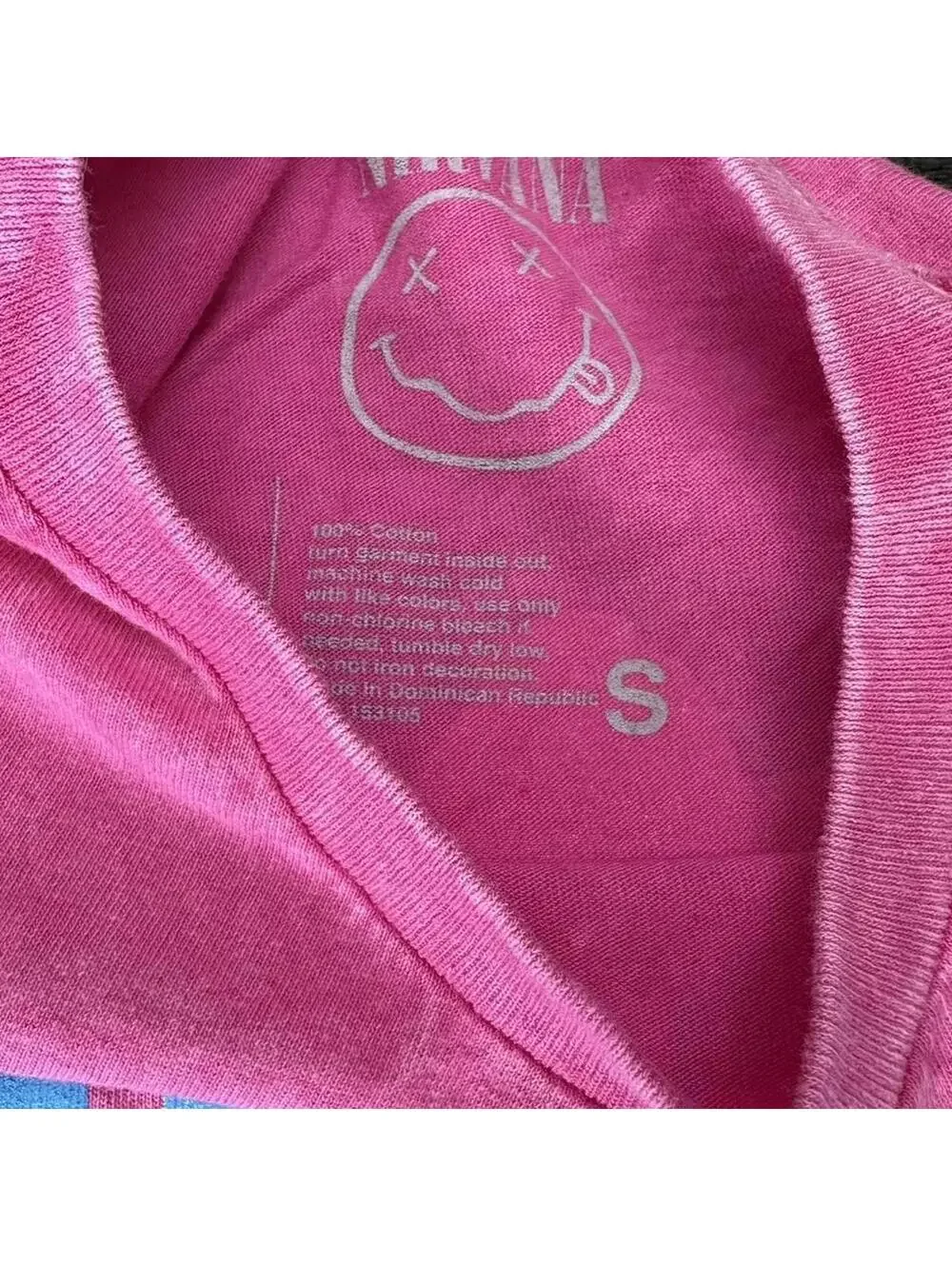 NIRVANA In Utero Pink Bleach Dye Tee - Small